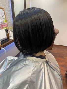 ヘアー サロン アットシュシュ(Hair Salon At'shushu) お手入れ簡単立体カットと縮毛矯正でナチュラルボブ♪