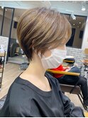 クールショート・ひし形・流し前髪・アッシュベージュ【BISA】