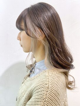 アイティーバイアルバム 八王子店(IT by ALBUM) イヤリングカラー_マロンベージュAラインボブ_ba320023