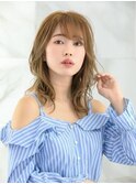【AUBE HAIR】ハイトーンベージュ_こなれルーズヘア
