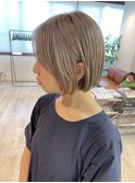 大人可愛い20代30代40代黒髪前下がりショートボブ丸みショート◎
