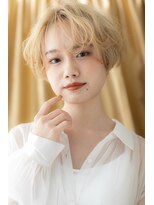 モッズヘア 越谷(mod's hair)&nbsp;金髪ハイトーンカラーくせ毛ショートボブTb3越谷20代30代40代