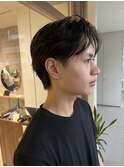 20代30代大人メンズショート/ニュアンスパーマ/センターパート