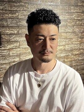 スウェルホワイト(SWELL WHITE) 宮城リョータ風パーマ　福岡メンズパーマ　オールバックスタイル