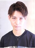 ツーブロック刈り上げビジネス短髪束感黒髪アップバング