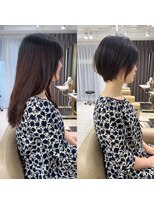 アンド ストーリーズ(&STORIES) 前髪あり耳掛け丸みくびれショートボブ20代30代40代50代(蘭)