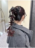 ポニーテール編みおろしヘア＊結婚式お呼ばれオケージョンヘア