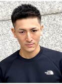 ☆黒髪アイロンパーマアップバング刈り上げビジネスショート