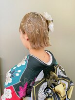 ヘアー アイス カンナ(HAIR ICI Canna)&nbsp;成人式卒業式に！大人気のボブアレンジ！水引金箔オススメ！