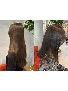 《程よくまとまる、質感重視のストレート》ボリュームダウンストレートでうねりやクセを改善◎[表参道]