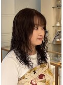 大流行！！ばっさりカット！セミロングレイヤーパーマ