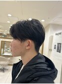 横顔イケメン　韓国風センターパート