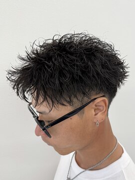 ビカムメンズヘアー 栄店(become men's hair) ルーズスパイキーパーマ短髪ショートアップバングツーブロック