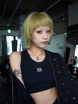 ギークス(GEEKS) 【GEEKS渋谷】レイヤーボブ/デザインカラー/ハイトーン/前髪あり