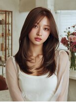 ラファンジュ ヘアー(Rohange hair)&nbsp;グレージュブラウン/アースカラー/韓国巻き/レイヤーカット