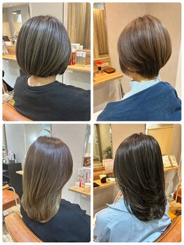 リアン 綱島(Lien)の写真/【Aujua取扱店】エイジングケア商材を使用した髪と頭皮に優しいカラー剤で、白髪をお洒落にイメチェン♪
