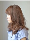 グラマラスカール/マロンベージュ/Aラインボブ/かきあげ/大崎