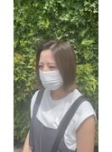 切りっぱなしボブオリーブアッシュ【沼津/沼津駅】
