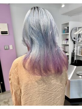 ディーカヘアーセンダイ(Di KA HAIR sendai) pale blue/white pink/グラデーション/ブリーチカラー