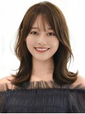 【F】小顔前髪ふんわりミディアム韓国ヘア