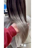 長さだしエクステンション/シルバーグラデーション/エクステ