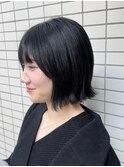 小顔カット/ボブカット/ウルフカット/ブルーブラック/ボブウルフ