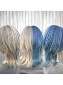 ▽□□▽ウルフカット×2トーンカラー