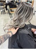 バレイヤージュ、ハイライト、レイヤー、ブリーチ、ダブルカラー