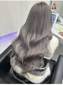 【外国人風】透明感グレージュ×波巻きロング
