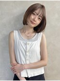 顔まわりレイヤー/簡単スタイリング/ボブヘア
