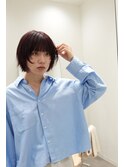20代30代ミニボブ前髪あり前髪なし顔周りレイヤーカットオリーブ