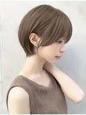 韓国/小顔/黒髪/ココアベージュ/銀座/ショート