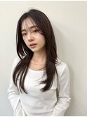 シースルーバング顔まわりレイヤーカット