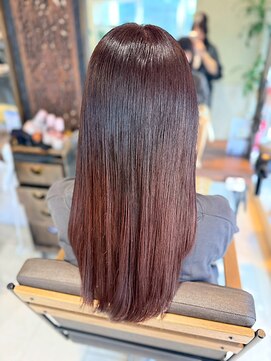 ヘアリゾート粋 ティガ 池袋店(tiga) 艶髪ロング/ストレート/髪質改善/ブラウン/毛先カット