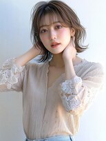 ムウ 難波(MOU)&nbsp;ボブクールショート前髪イメチェンピンクベージュ30代40代50代