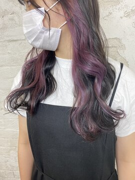 プライズ アイリス 池袋東口店(prize Iris) イヤリングカラーパープルインナーカラー10代20代人気