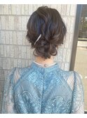 シニヨン ヘアセット 結婚式
