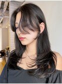 レイヤーカット_ピンクベージュインナーグレージュ_ba430331
