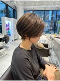 小顔ショートボブハイライトカラー大人ショート白髪ぼかし北千住
