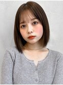 斜めバングデジタルパーマうる艶髪うるツヤナチュラルカール