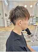 刈り上げツーブロックパーマ風セットメンズヘアビジネスヘア韓国