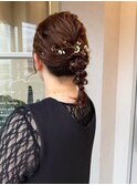 アレンジ　艶髪　髪質改善　ヘアセット　編みおろし　顔まわり