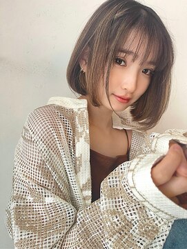 透明感ミルクティーアッシュ/ショートボブ