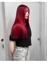 ヴァーディ オモテサンドウ(Vardy omotesando)&nbsp;red/赤髪 ハイトーンロング 原色 表参道