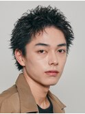アクティブショートフェザーパーマルーズショートセンターパート
