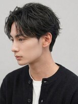 ソウル 福山駅前店(SOUL.) メンズショート センターパート ニュアンスパーマ 黒髪