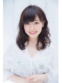 大人かわいい/重軽パーマ/黒髪カタログ/セミロング/