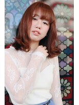 ランプヘアー(LAMP HAIR)&nbsp;モテ愛され甘めナチュラルゆるふわボブ外ハネ前髪あり小顔柔らか