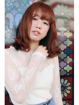 ランプヘアー(LAMP HAIR) モテ愛され甘めナチュラルゆるふわボブ外ハネ前髪あり小顔柔らか