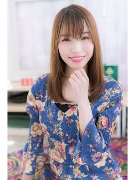 ミック ヘアアンドメイク アップ 駒込店(miq Hair&Make up) 甘め質感のモテ系♪レッドブラウンラブセミディ